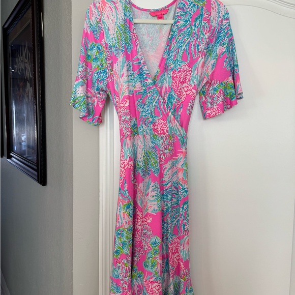 Lilly Pulitzer Pink and Blue Floral Dress - Picture 1 of 2